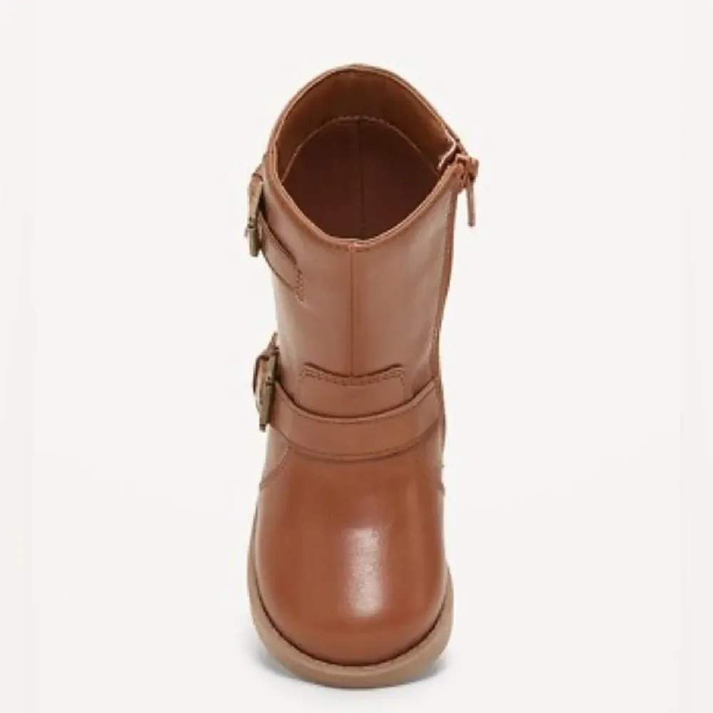 Faux-Leather Buckled Boots for Toddler Girls